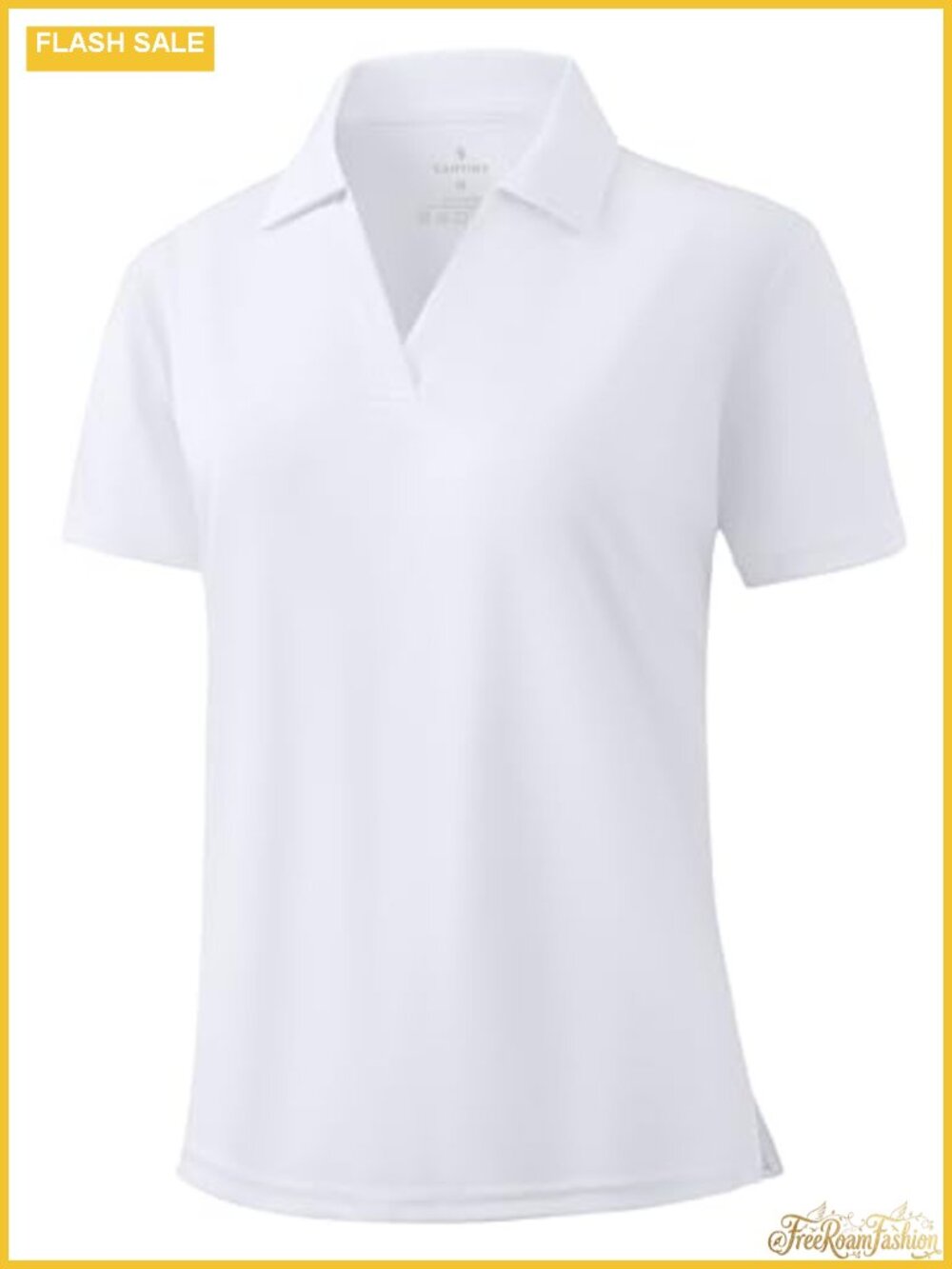 Women's V-Neck Golf Polo Shirt Short Sleeve Quick-Dry UPF 50+ Athletic Top